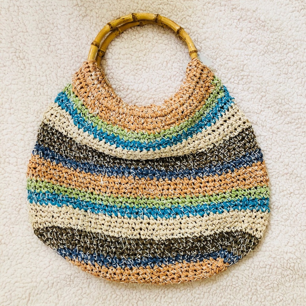 Summer bag with bamboo handle